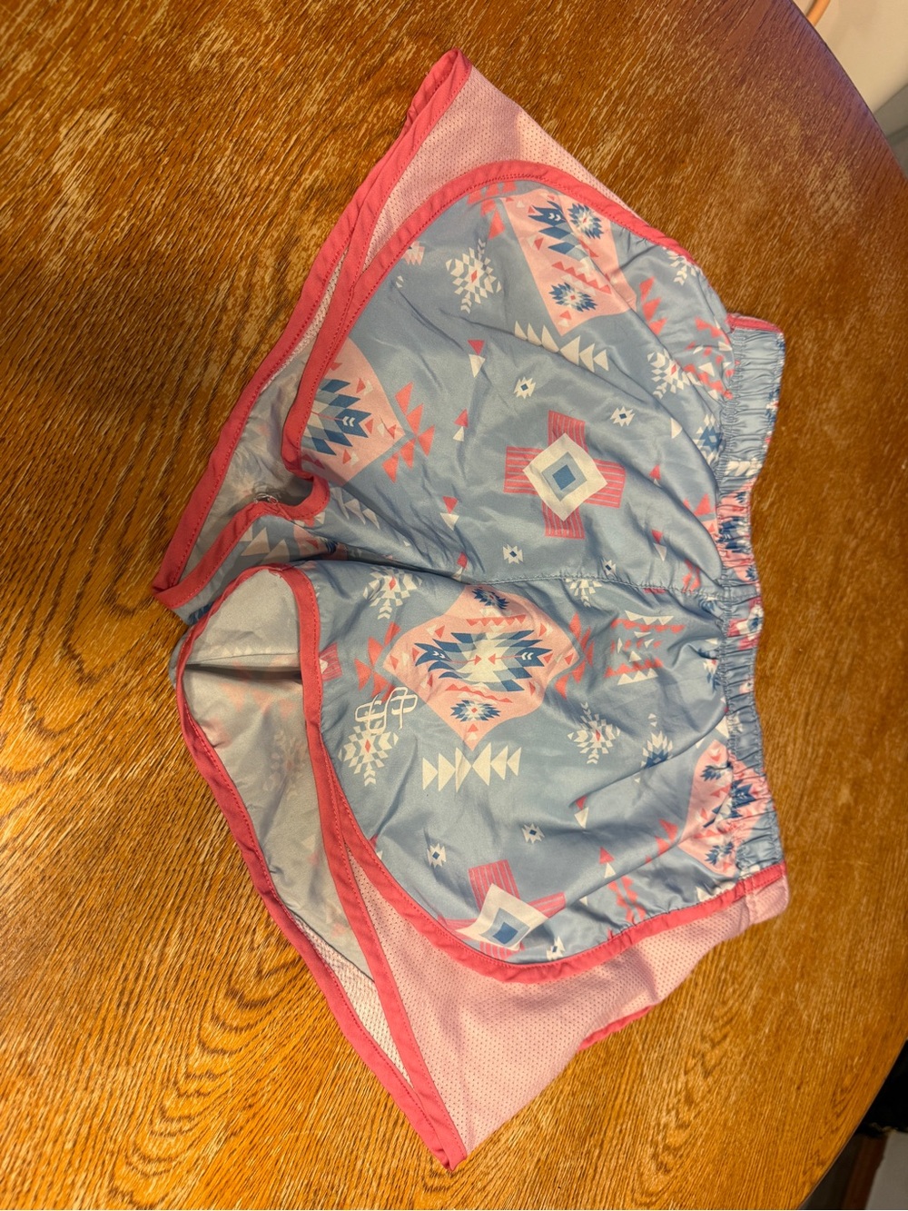 Simply Southern Blue and Pink Aztec Athletic Shorts